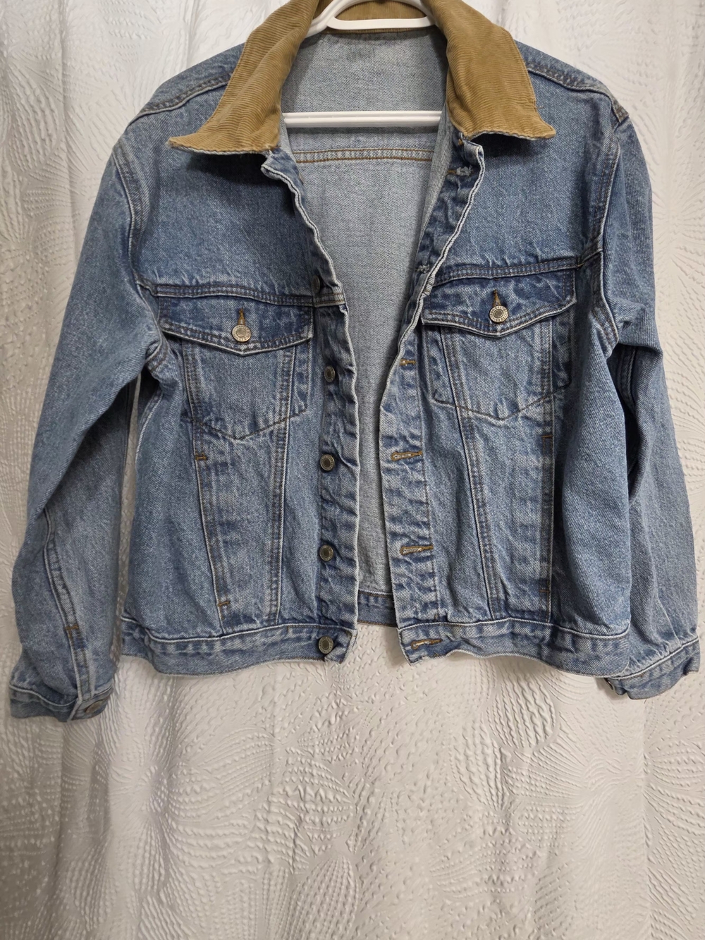 J. Galt Vtg Denim Jacket with Tan Corduroy Collar - Women's Jean Jacket